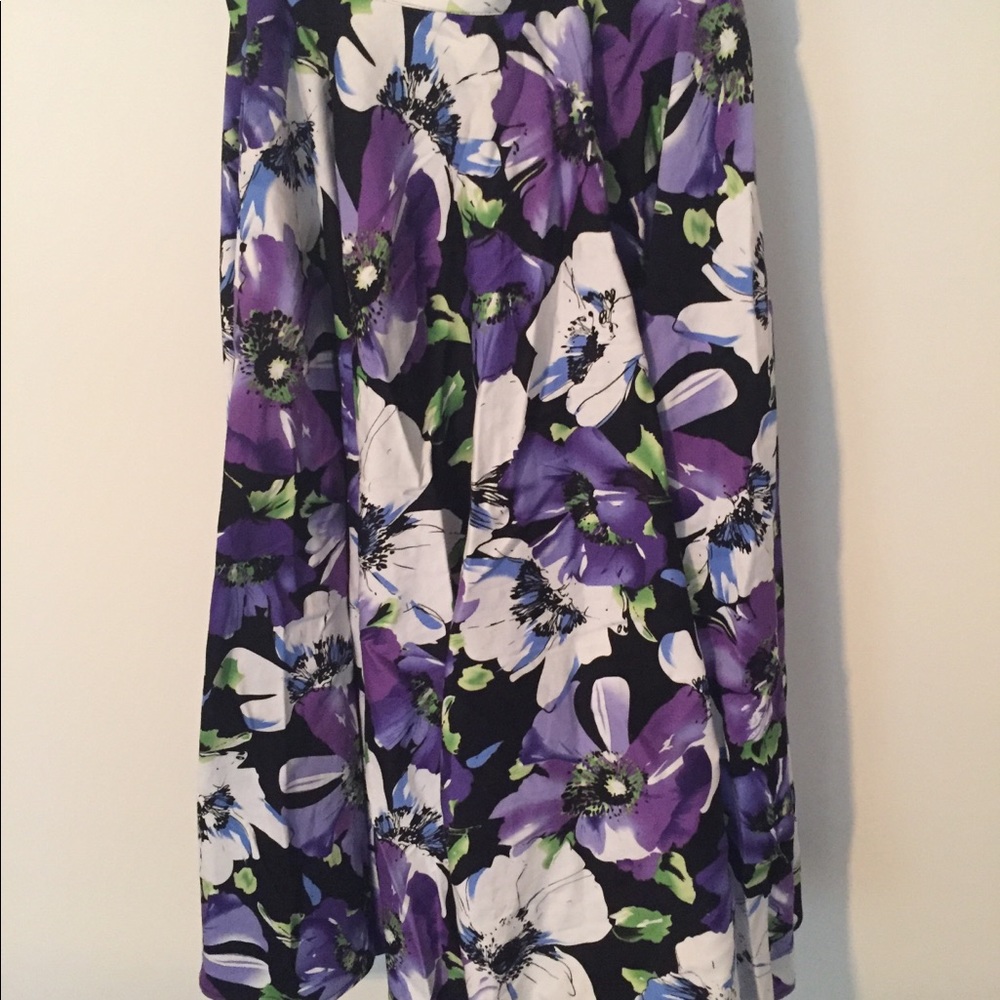 Vivian of Holloway Purple Floral Circle Skirt
